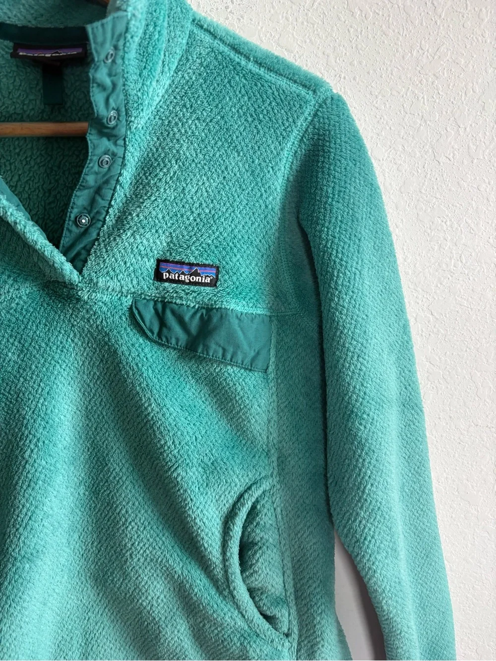 Patagonia Women’s Re-Tool Half Snap Pullover Fleece in Teal Turquoise, Small